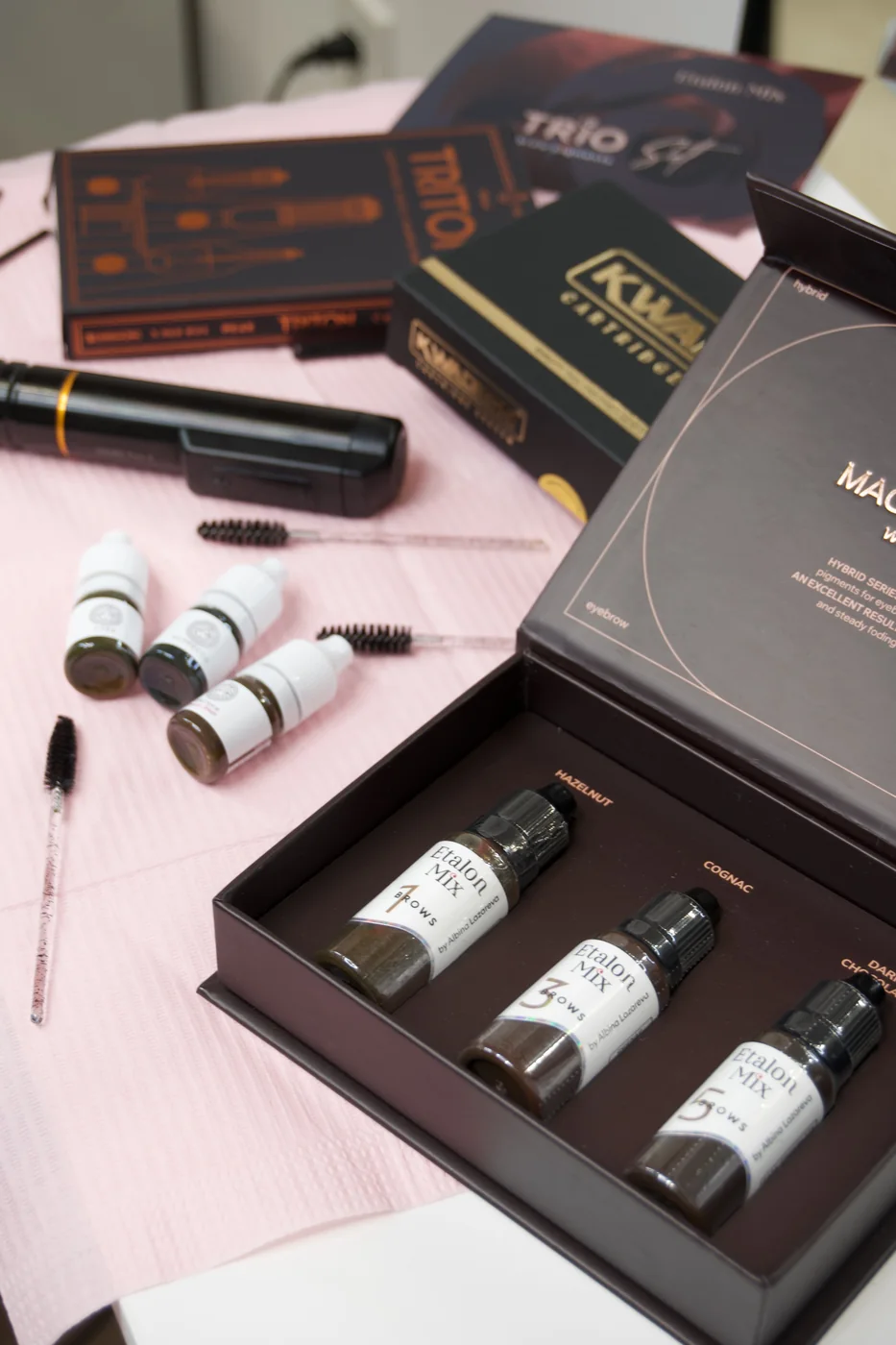 Sealed Kwadron cartridge set on the studio table